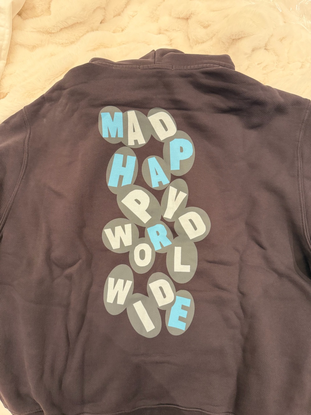 Madhappy worldwide' purple-Gray Zip Hoodie with Graphic - Picture 2 of 2